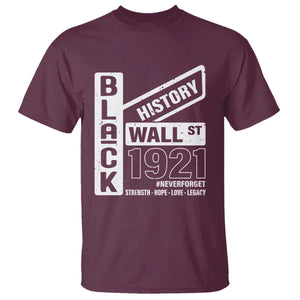 Never Forget Black Wall Street 1921 T Shirt Tulsa Black History Month TS11 Maroon Print Your Wear