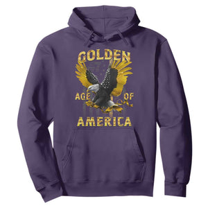 Trump 2025 Golden Age Of America Hoodie Gold Eagle Vintage American Flag TS11 Purple Print Your Wear