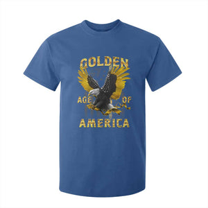 Trump 2025 Golden Age Of America T Shirt For Kid Gold Eagle Vintage American Flag TS11 Royal Blue Print Your Wear