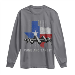 History Of Texas Long Sleeve Shirt Come And Take It Gonzales Texas Map American Flag TS11 Charcoal Print Your Wear