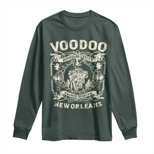 Voodoo Bourbon Street Spooky New Orleans Long Sleeve Shirt Voodoo Doctor TS11 Dark Forest Green Print Your Wear