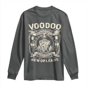 Voodoo Bourbon Street Spooky New Orleans Long Sleeve Shirt Voodoo Doctor TS11 Dark Heather Print Your Wear