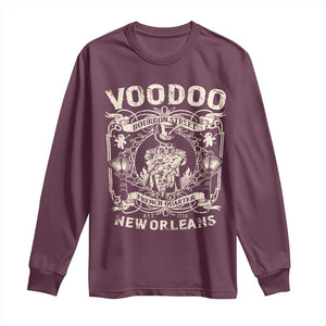 Voodoo Bourbon Street Spooky New Orleans Long Sleeve Shirt Voodoo Doctor TS11 Maroon Print Your Wear