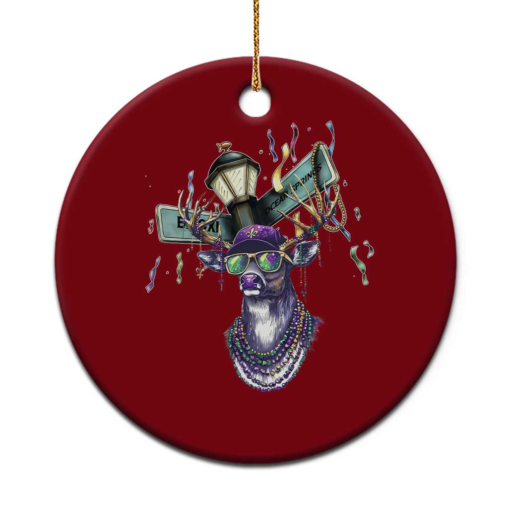 Funny Mardi Gras Mississippi Deer Ceramic Ornament Biloxi Ocean Springs Carnival TS11 1pc Red Print Your Wear