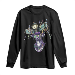 Funny Mardi Gras Mississippi Deer Long Sleeve Shirt Biloxi Ocean Springs Carnival TS11 Black Print Your Wear