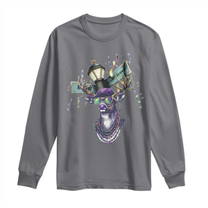 Funny Mardi Gras Mississippi Deer Long Sleeve Shirt Biloxi Ocean Springs Carnival TS11 Charcoal Print Your Wear