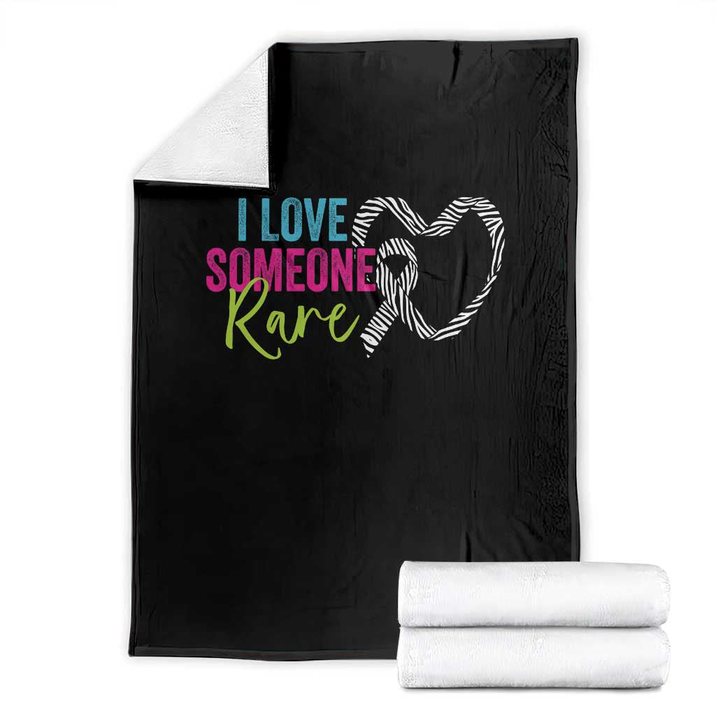 Rare Disease Awareness Throw Blanket I Love Someone Rare Zebra Ribbon TS11 Black Print Your Wear
