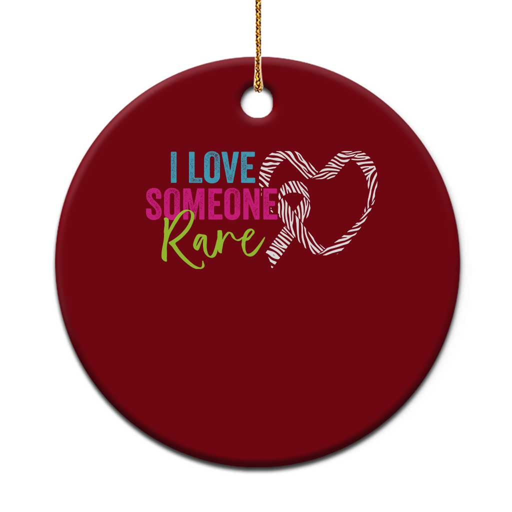 Rare Disease Awareness Ceramic Ornament I Love Someone Rare Zebra Ribbon TS11 1pc Red Print Your Wear