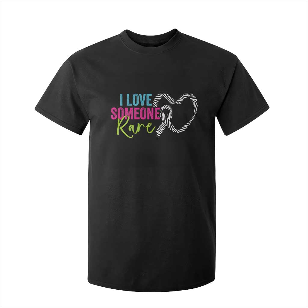 Rare Disease Awareness T Shirt For Kid I Love Someone Rare Zebra Ribbon TS11 Black Print Your Wear