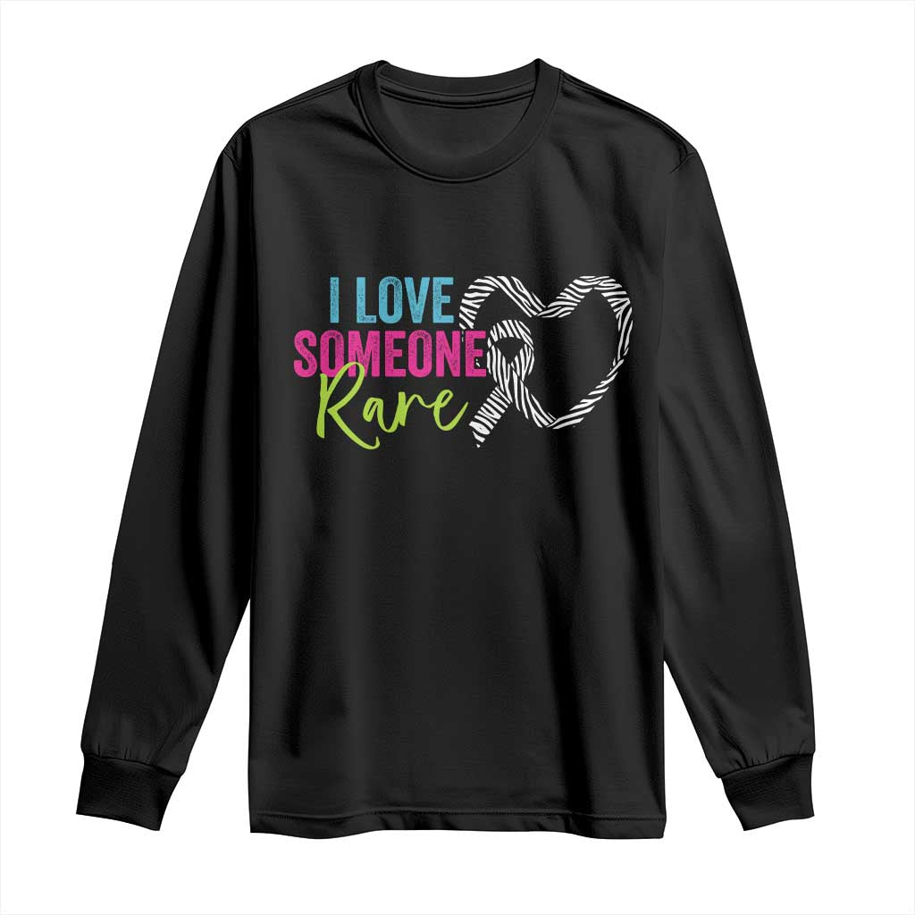 Rare Disease Awareness Long Sleeve Shirt I Love Someone Rare Zebra Ribbon TS11 Black Print Your Wear