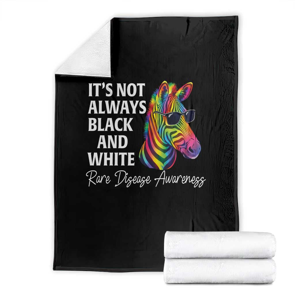 Rare Disease Awareness Throw Blanket It Is Not Always Black And White Colorful Zebra TS11 Black Print Your Wear