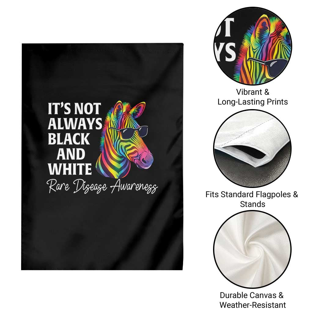 Rare Disease Awareness Garden Flag It Is Not Always Black And White Colorful Zebra TS11 Print Your Wear