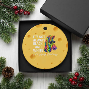 Rare Disease Awareness Ceramic Ornament It Is Not Always Black And White Colorful Zebra TS11 1pc Yellow Cheese Print Your Wear