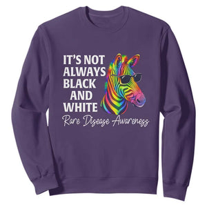 Rare Disease Awareness Sweatshirt It Is Not Always Black And White Colorful Zebra TS11 Purple Print Your Wear