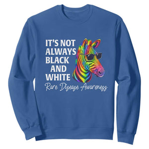 Rare Disease Awareness Sweatshirt It Is Not Always Black And White Colorful Zebra TS11 Royal Blue Print Your Wear