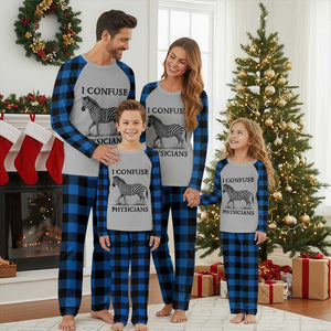 I Confuse Physicians Rare Disease Awareness Plaid Pajama Set Funny Zebra TS11 Blue Plaid Print Your Wear