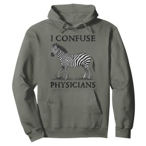 I Confuse Physicians Rare Disease Awareness Hoodie Funny Zebra TS11 Military Green Print Your Wear