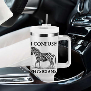 I Confuse Physicians Rare Disease Awareness Tumbler With Handle Funny Zebra TS11 Print Your Wear
