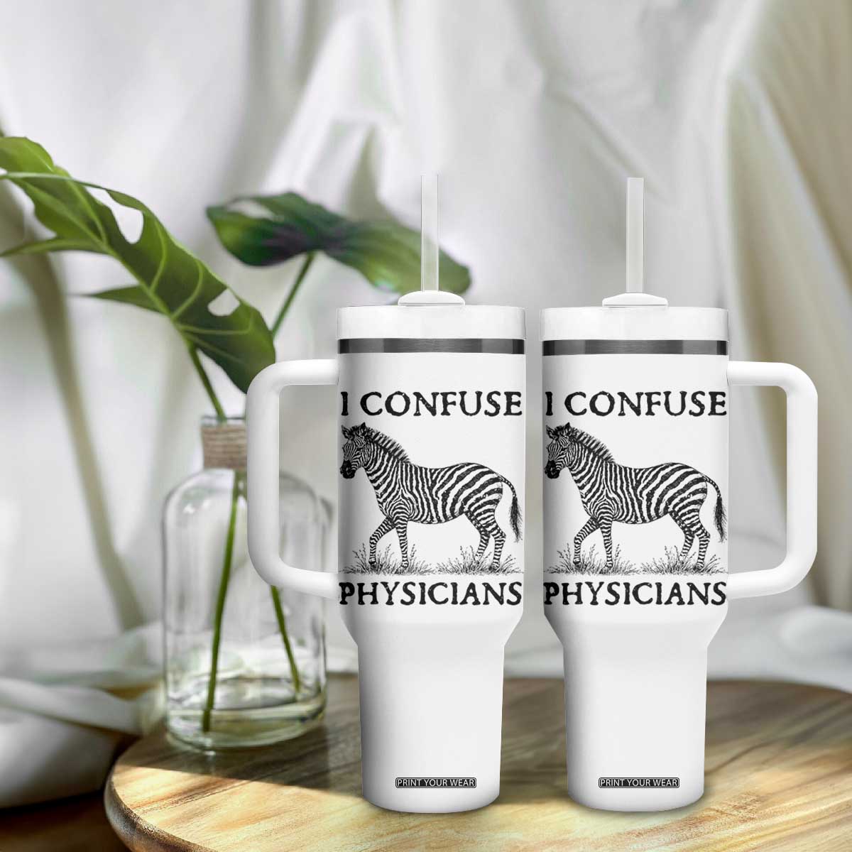 I Confuse Physicians Rare Disease Awareness Tumbler With Handle Funny Zebra TS11 Print Your Wear