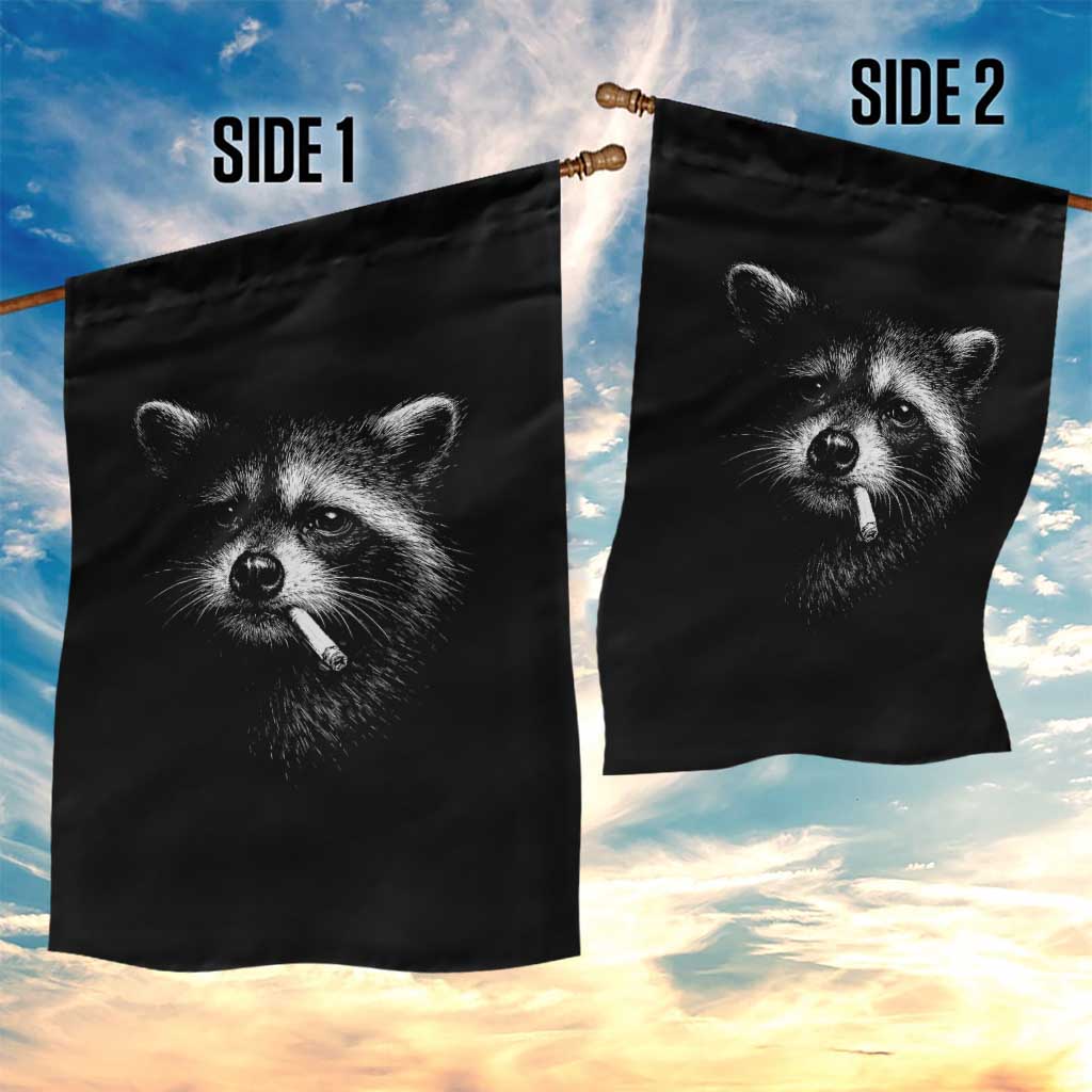 Funny Raccoon Smoking Cigarette Meme Garden Flag Trash Panda Face Y2K Graphic TS11 Print Your Wear