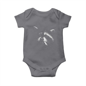 Funny Raccoon Smoking Cigarette Meme Baby Onesie Trash Panda Face Y2K Graphic TS11 Charcoal Print Your Wear