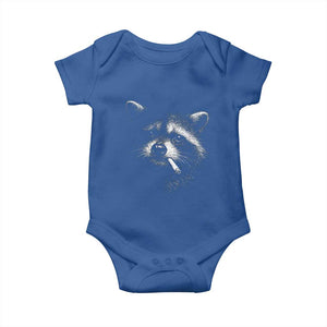 Funny Raccoon Smoking Cigarette Meme Baby Onesie Trash Panda Face Y2K Graphic TS11 Royal Blue Print Your Wear