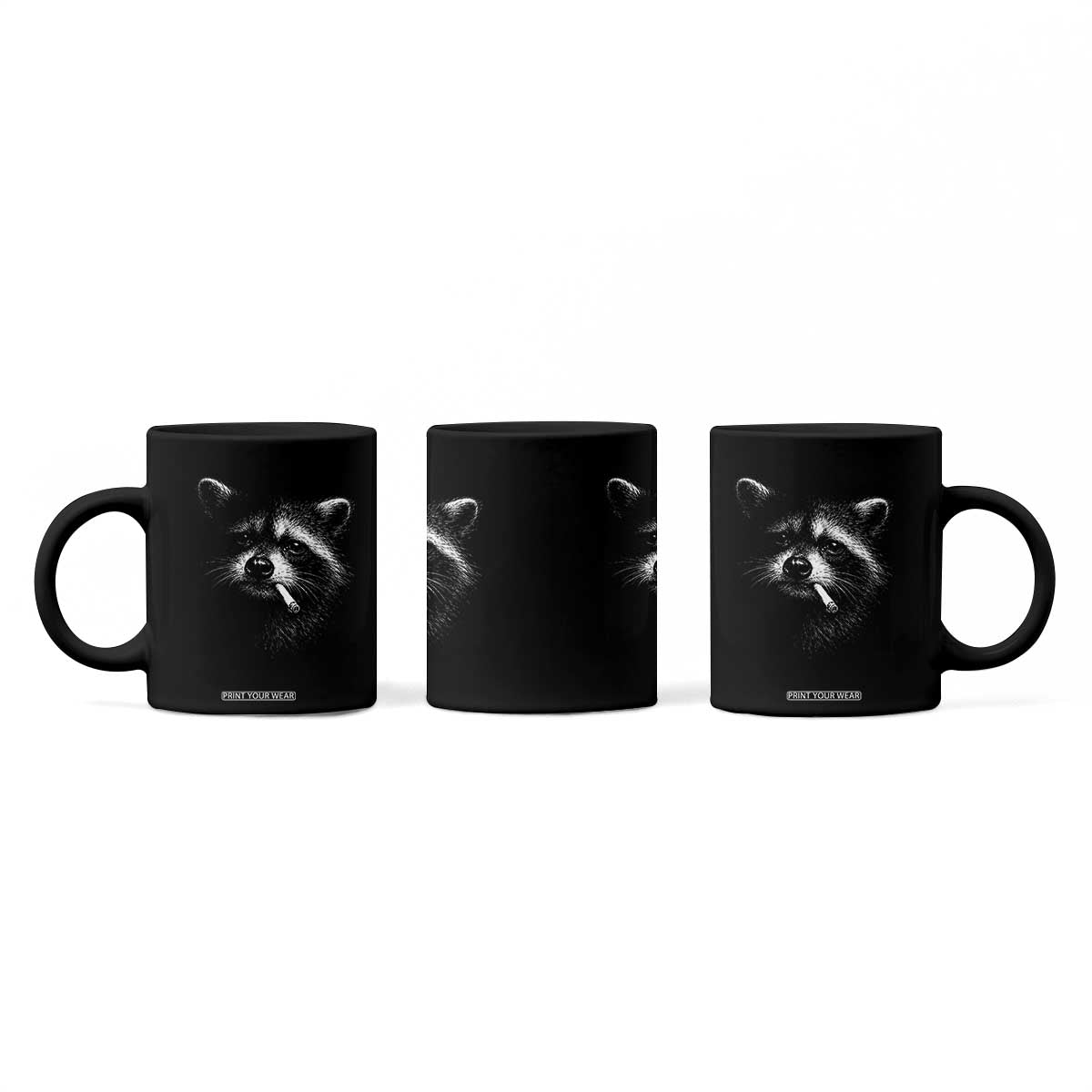 Funny Raccoon Smoking Cigarette Meme Coffee Mug Trash Panda Face Y2K Graphic TS11 Print Your Wear