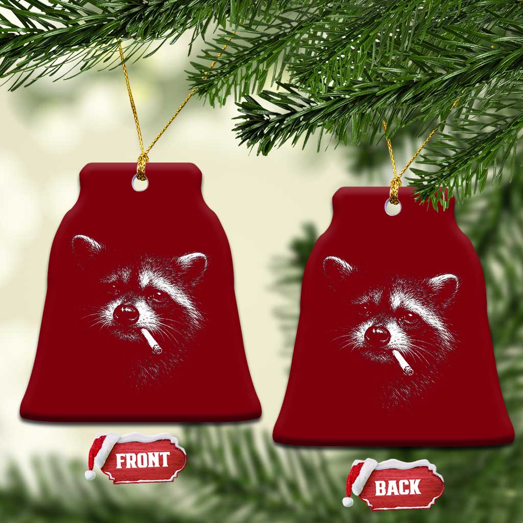 Funny Raccoon Smoking Cigarette Meme Ceramic Ornament Trash Panda Face Y2K Graphic TS11 Print Your Wear