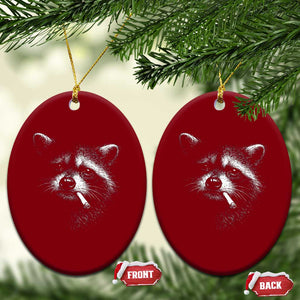 Funny Raccoon Smoking Cigarette Meme Ceramic Ornament Trash Panda Face Y2K Graphic TS11 Print Your Wear