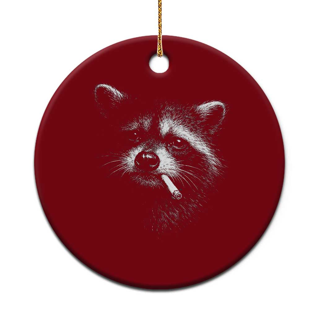 Funny Raccoon Smoking Cigarette Meme Ceramic Ornament Trash Panda Face Y2K Graphic TS11 1pc Red Print Your Wear