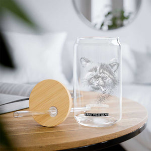 Funny Raccoon Smoking Cigarette Meme Glass Can Trash Panda Face Y2K Graphic TS11 Print Your Wear