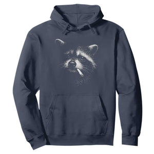 Funny Raccoon Smoking Cigarette Meme Hoodie Trash Panda Face Y2K Graphic TS11 Navy Print Your Wear