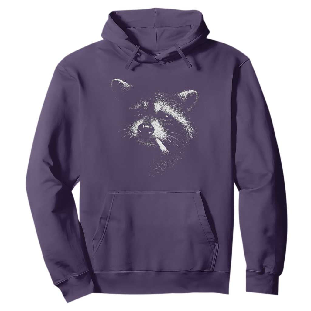 Funny Raccoon Smoking Cigarette Meme Hoodie Trash Panda Face Y2K Graphic TS11 Purple Print Your Wear