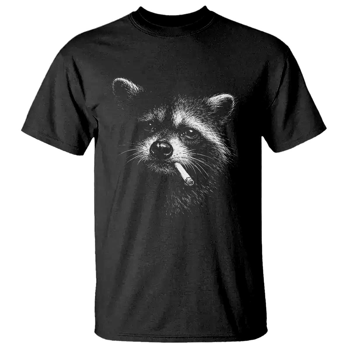 Funny Raccoon Smoking Cigarette Meme T Shirt Trash Panda Face Y2K Graphic TS11 Black Print Your Wear