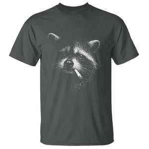 Funny Raccoon Smoking Cigarette Meme T Shirt Trash Panda Face Y2K Graphic TS11 Dark Heather Print Your Wear