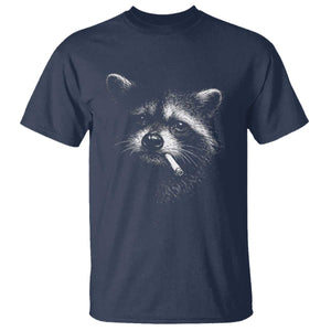 Funny Raccoon Smoking Cigarette Meme T Shirt Trash Panda Face Y2K Graphic TS11 Navy Print Your Wear