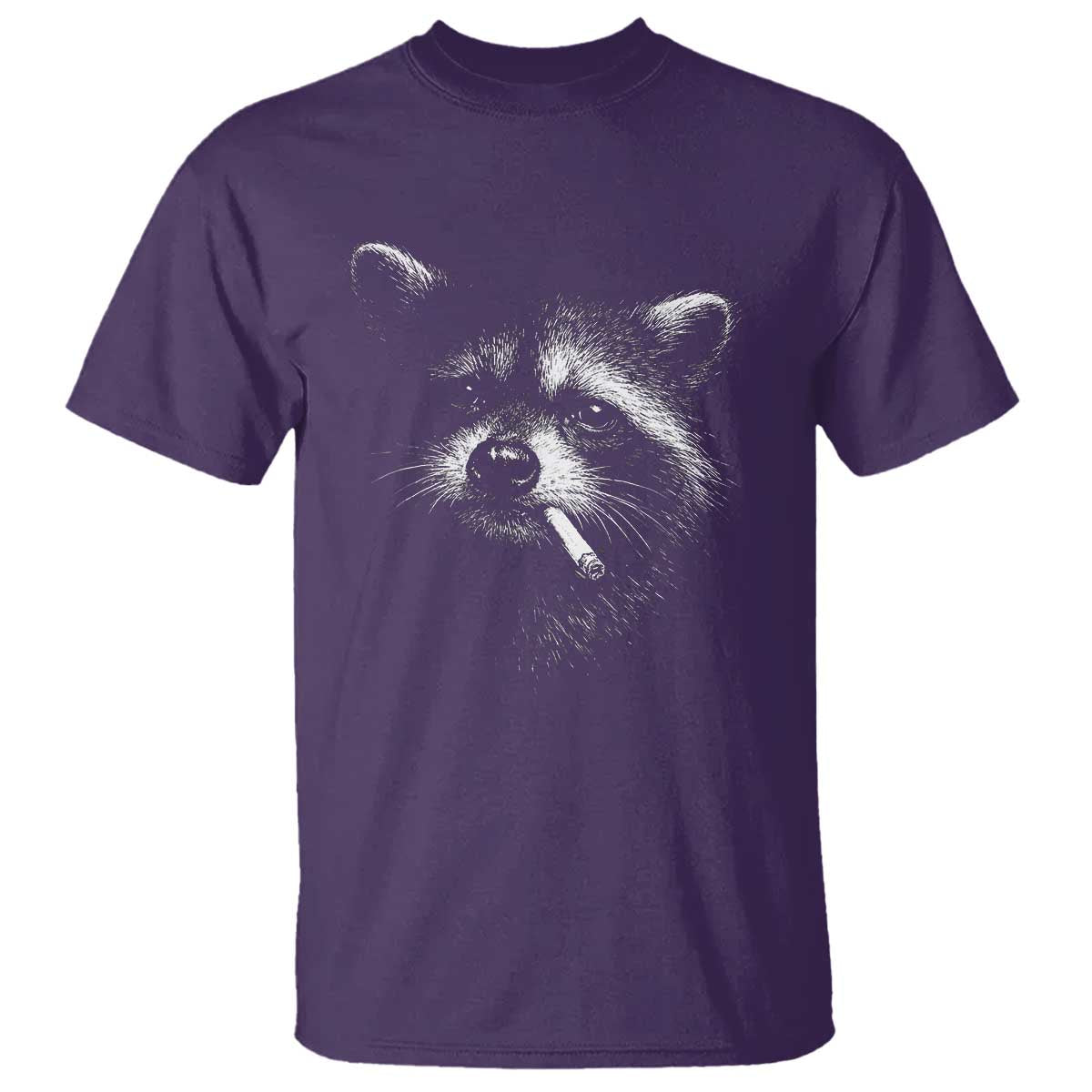 Funny Raccoon Smoking Cigarette Meme T Shirt Trash Panda Face Y2K Graphic TS11 Purple Print Your Wear