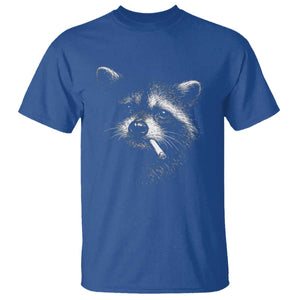Funny Raccoon Smoking Cigarette Meme T Shirt Trash Panda Face Y2K Graphic TS11 Royal Blue Print Your Wear