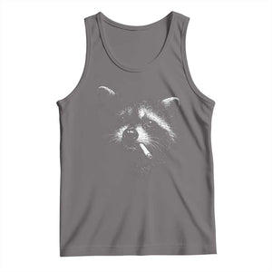 Funny Raccoon Smoking Cigarette Meme Tank Top Trash Panda Face Y2K Graphic TS11 Deep Heather Print Your Wear
