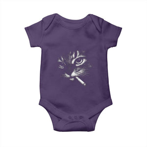 Funny Cat Smoking Cigarette Meme Baby Onesie Cat Face Y2K Graphic TS11 Purple Print Your Wear