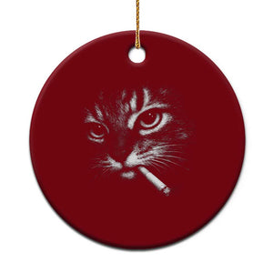 Funny Cat Smoking Cigarette Meme Ceramic Ornament Cat Face Y2K Graphic TS11 1pc Red Print Your Wear