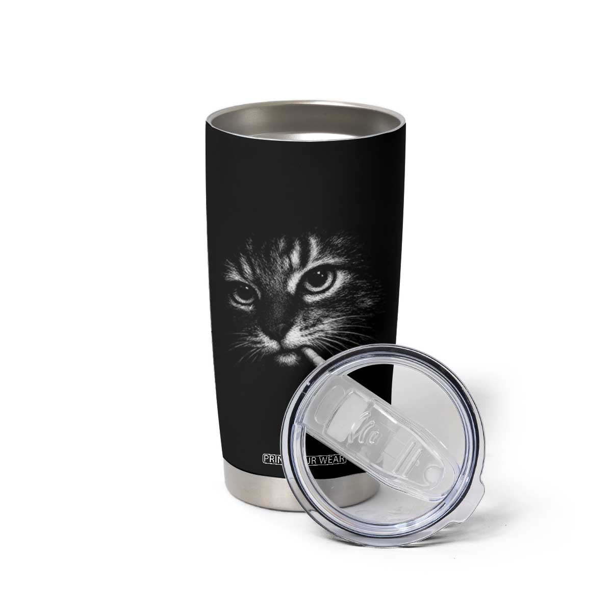 Funny Cat Smoking Cigarette Meme Tumbler Cup Cat Face Y2K Graphic TS11 Print Your Wear