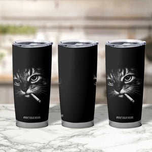 Funny Cat Smoking Cigarette Meme Tumbler Cup Cat Face Y2K Graphic TS11 Print Your Wear