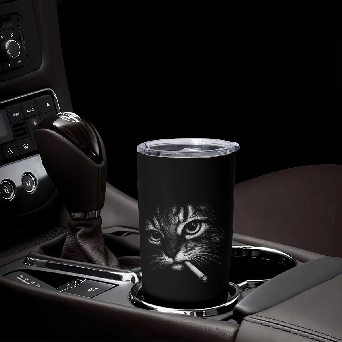 Funny Cat Smoking Cigarette Meme Tumbler Cup Cat Face Y2K Graphic TS11 Print Your Wear