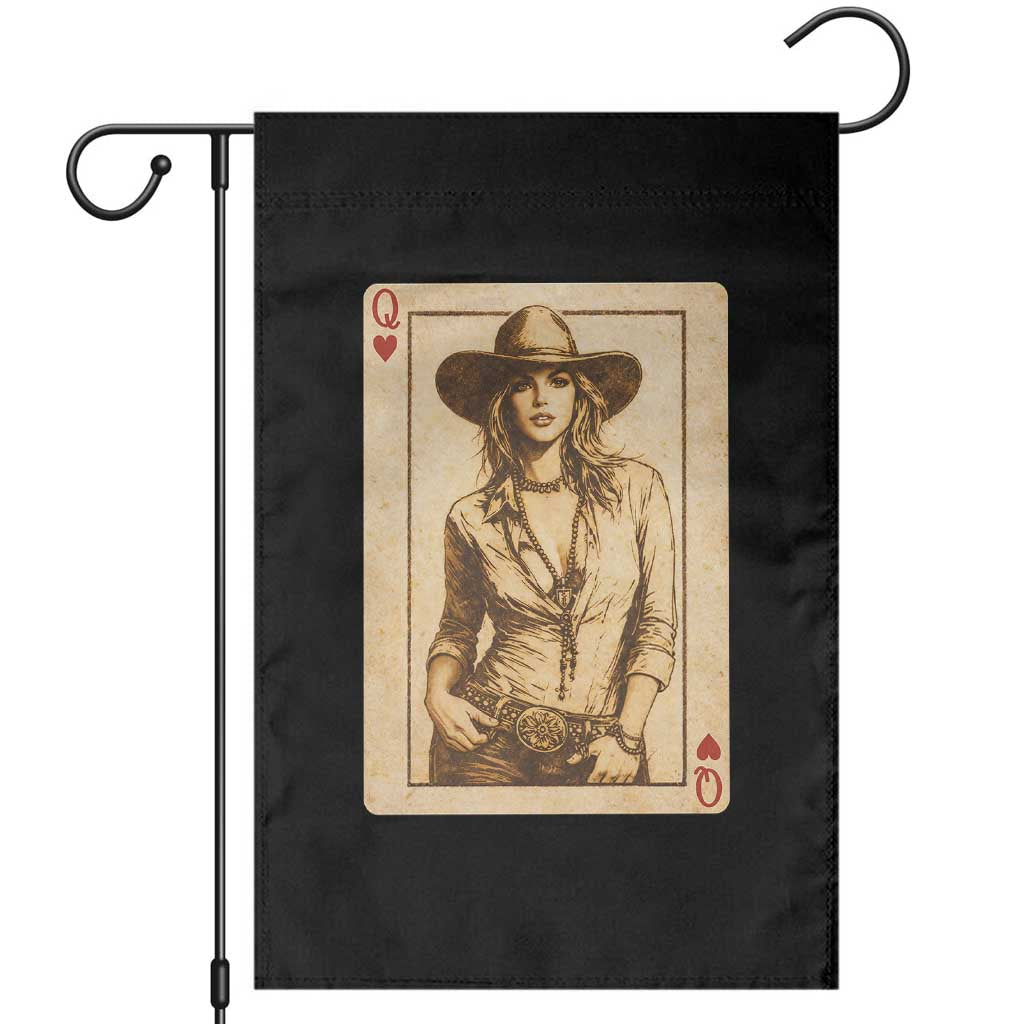 Funny Western Valentine Cowgirl Queen of Hearts Card Garden Flag TS11 Black Print Your Wear
