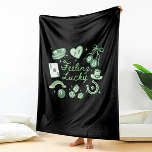 Feeling Lucky St Patricks Day Coquette Shamrock Throw Blanket TS11 Print Your Wear
