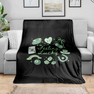 Feeling Lucky St Patricks Day Coquette Shamrock Throw Blanket TS11 Print Your Wear