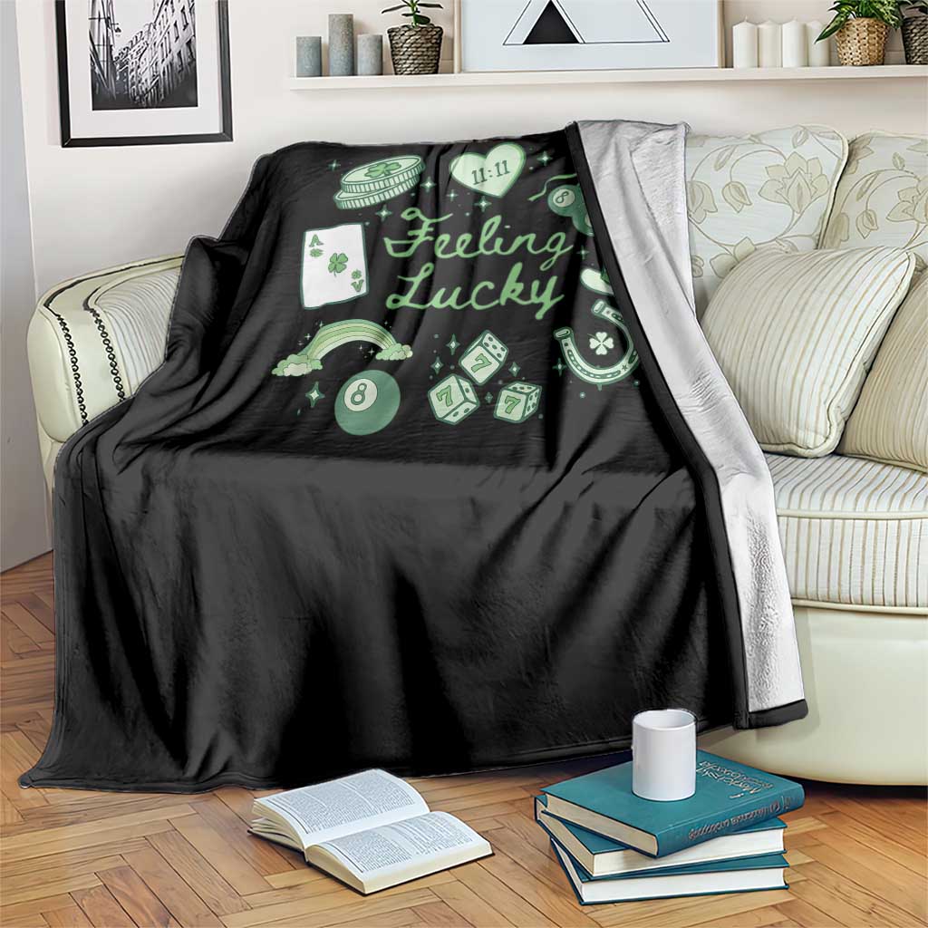 Feeling Lucky St Patricks Day Coquette Shamrock Throw Blanket TS11 Print Your Wear