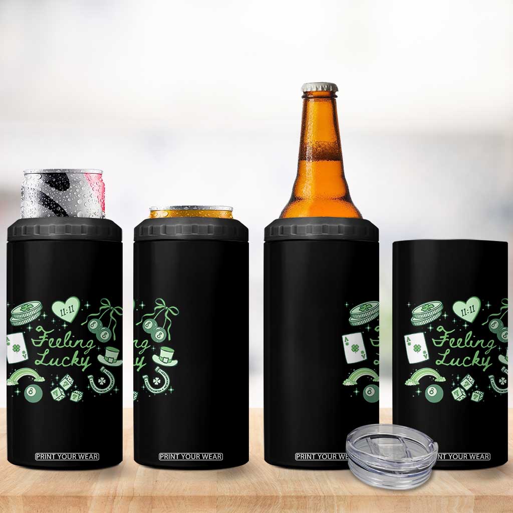 Feeling Lucky St Patricks Day Coquette Shamrock 4 in 1 Can Cooler Tumbler TS11 Print Your Wear