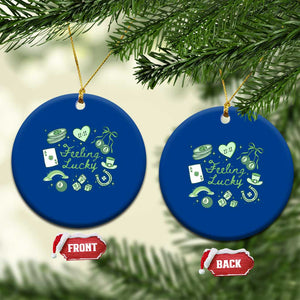 Feeling Lucky St Patricks Day Coquette Shamrock Ceramic Ornament TS11 1pc Blue Print Your Wear